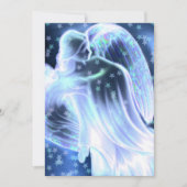 Blauwe engel met sterren kaart (Voorkant)