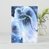 Blauwe engel met sterren kaart (Staand voorkant)