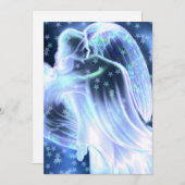 Blauwe engel met sterren kaart (Voorkant / Achterkant)
