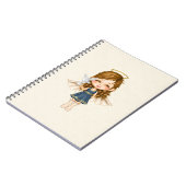 Blauwe Engel Pixel Art Notitieboek (Linkerzijde)