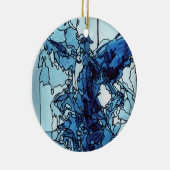 Blauwe Engel Sierstuk Keramisch Ornament (Rechts)