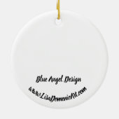 Blauwe Engel Sierstuk Keramisch Ornament (Achterkant)