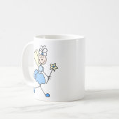 Blauwe engel stickfiguur mok (Voorkant links)