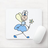 Blauwe engel stickfiguur muismat (Met muis)