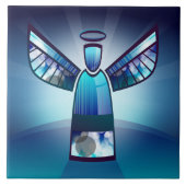 Blauwe engel tegeltje (Voorkant)