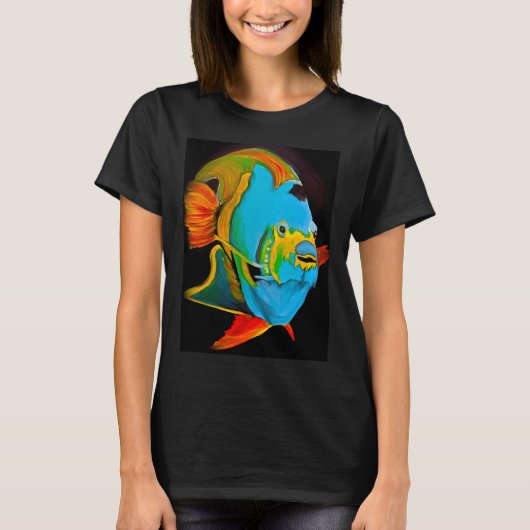 Blauwe Engel Vis Abstract T-shirt (Voorkant)