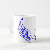 Blauwe engel vleugels Mok. Koffiemok (Voorkant links)