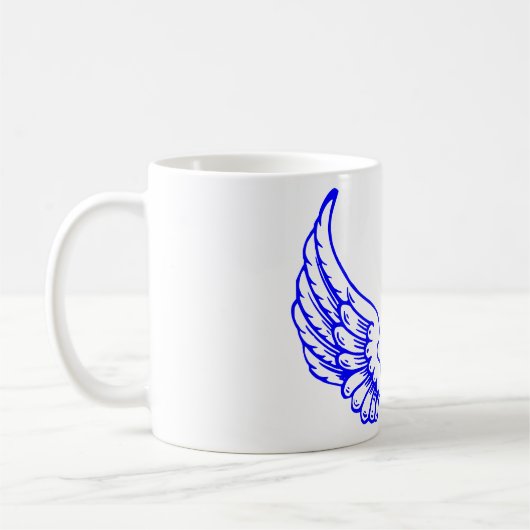 Blauwe engel vleugels Mok. Koffiemok (Links)