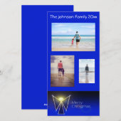 Blauwe Engel Vrolijk Kerstfeest 3 Foto Feestdagenkaart (Voorkant / Achterkant)