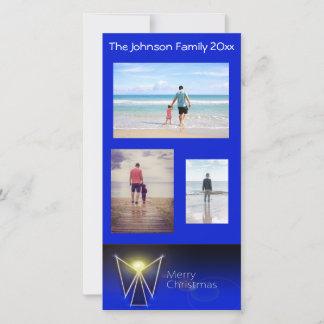 Blauwe Engel Vrolijk Kerstfeest 3 Foto Feestdagenkaart