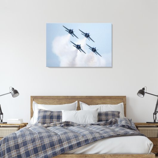 Blauwe Engelen Canvas Print (Insitu (Slaapkamer))