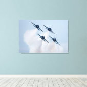 Blauwe Engelen Canvas Print (Insitu (Houten vloer))