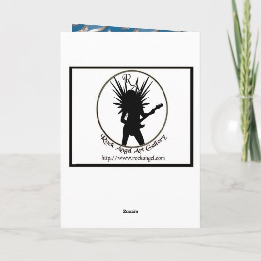 Blauwe engelen en duiven feestdagen kaart (Achterkant)