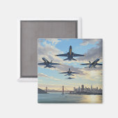 Blauwe Engelen in San Francisco Magneet (Voorkant / Achterkant)