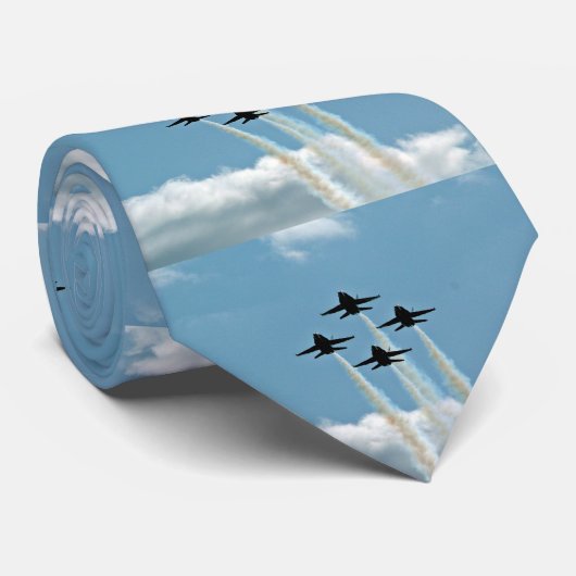 Blauwe engelen in show stropdas (Opgerold)