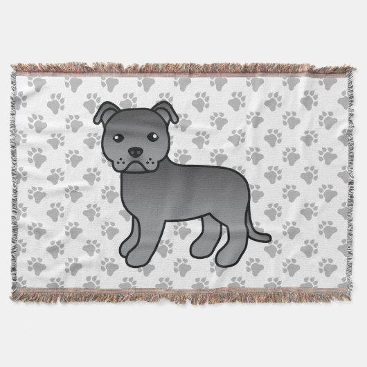 Blauwe Engelse Staffordshire Bull Terrier Hond Deken (Voorkant)