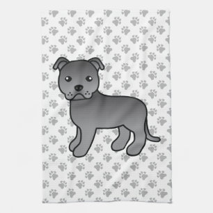 Blauwe Engelse Staffordshire Bull Terrier Hond Theedoek
