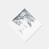 Blauwe Enkele Boom Boho Bruiloft Servet (Hoek)