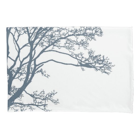 Blauwe Enkele Boom Boho Kussensloop (Voorkant)