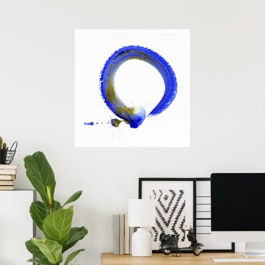 Blauwe Enso Poster (Thuiskantoor)