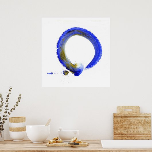 Blauwe Enso Poster (Keuken)