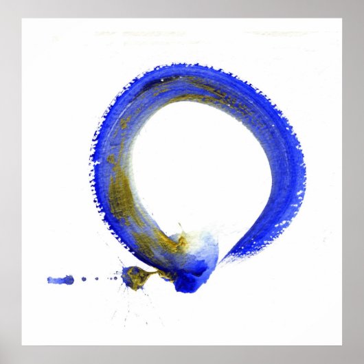 Blauwe Enso Poster (Voorkant)
