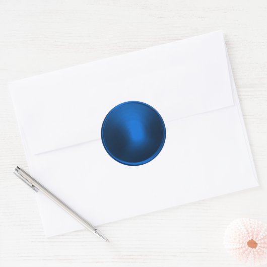 Blauwe envelop ronde sticker (Envelop)