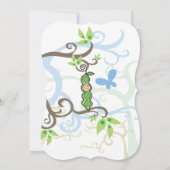 Blauwe erwt in de uitnodiging tot het Baby shower  (Achterkant)