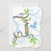 Blauwe erwten in het Baby shower van de peuter Kaart (Achterkant)