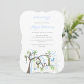 Blauwe erwten in het Baby shower van de peuter Kaart (Staand voorkant)