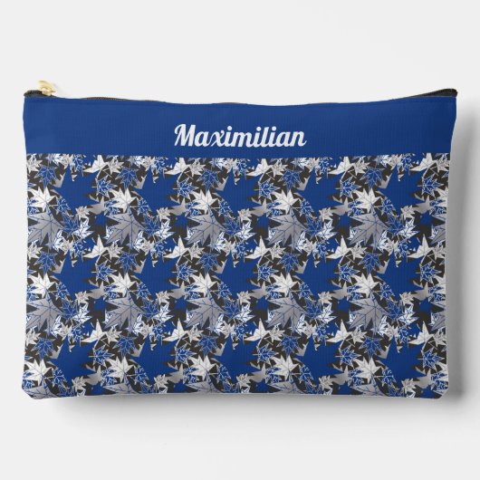 Blauwe esdoorn bladeren - GROTE accessoire zakje Etui (Voorkant)
