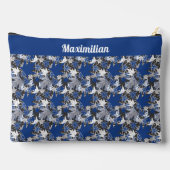 Blauwe esdoorn bladeren - GROTE accessoire zakje Etui (Achterkant)