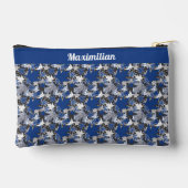 Blauwe esdoorn bladeren - KLEINE accessoire zakje Etui (Achterkant)