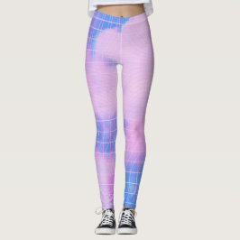 Blauwe esthetische hemel en roze wolken leggings