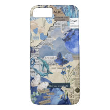 Blauwe esthetische iPhone & iPad Case –  Collage