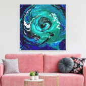 Blauwe Eterniteit | Abstracte Kunst Canvas Afdruk (Insitu (Woonkamer))