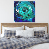 Blauwe Eterniteit | Abstracte Kunst Canvas Afdruk (Insitu (Slaapkamer))