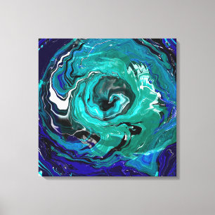 Blauwe Eterniteit   Abstracte Kunst Canvas Afdruk