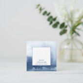 Blauwe Etherische Waterverf Oorbel Display Kaart Vierkante Visitekaartje (Staand voorkant)