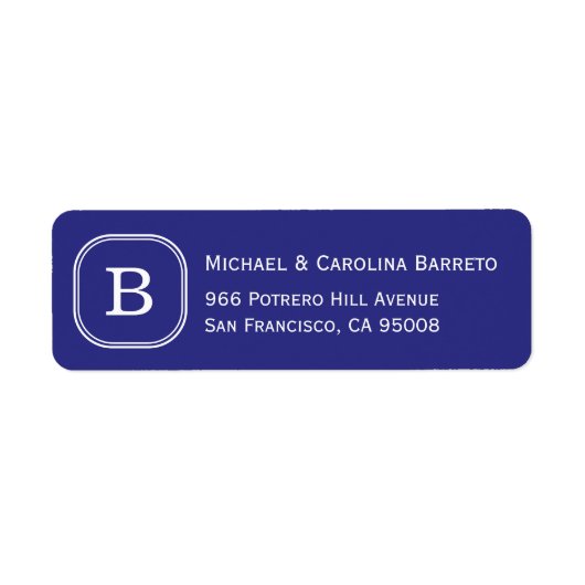 Blauwe etiketten van het Monogram (Voorkant)