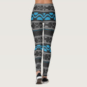 Blauwe etnische aztec leggings (Achterkant)