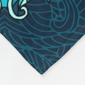 Blauwe etnische mandala. Rasterkopie Fleece Deken (Hoek)