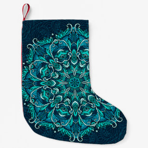 Blauwe etnische mandala. Rasterkopie Kleine Kerstsok