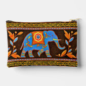 Blauwe etnische olifant etui (Achterkant)
