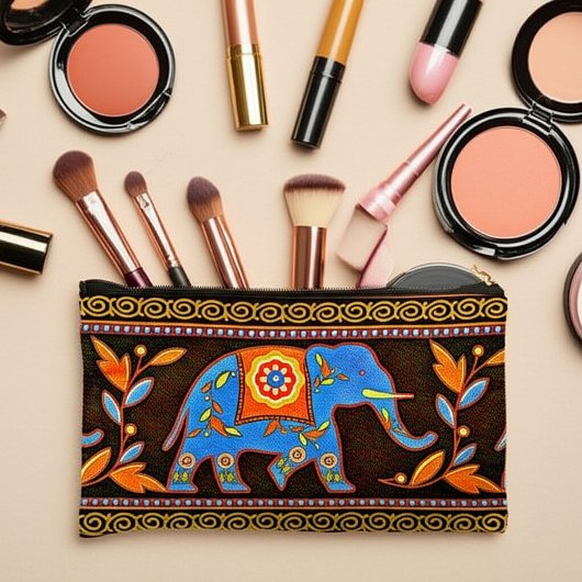 Blauwe etnische olifant etui