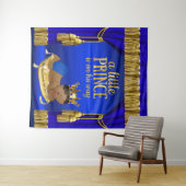 Blauwe Etnische Prins Baby Shower Achtergrond Wandkleed (In Situ (horizontaal))