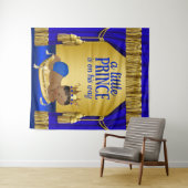 Blauwe Etnische Prins Jongens Baby Shower Achtergr Wandkleed (In Situ (horizontaal))