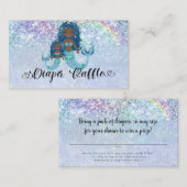 Blauwe etnische zeemeerminnen onder het Zee luiera Informatiekaartje (Voorkant / Achterkant)