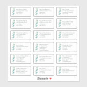 Blauwe EucaIyptus Individuele ontvanger Naam Adres Sticker (Vel)