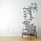 Blauwe Eucalyptus Gelukkig Altijd Huwelijk Achterg Wandkleed (In Situ (horizontaal))